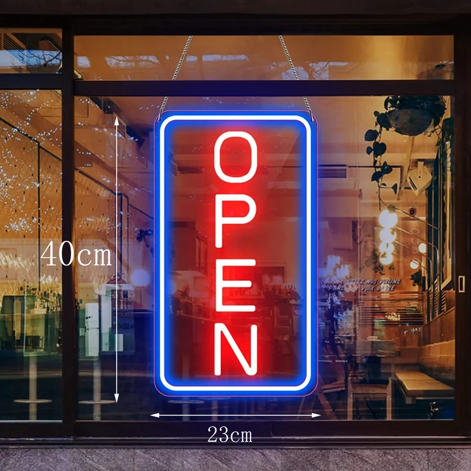 Insegna Al Neon "OPEN" USB - 43x23cm, Luminosit&agrave; Regolabile, Per Bar E Negozi