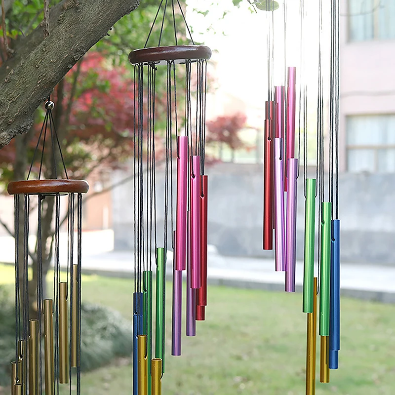 New 12 Tubes Wind Chimes Pendant Aluminum Tube Metal Pipe Wind Chimes Bells Balcony Outdoor Yard Garden Home Decoration 1PC 2