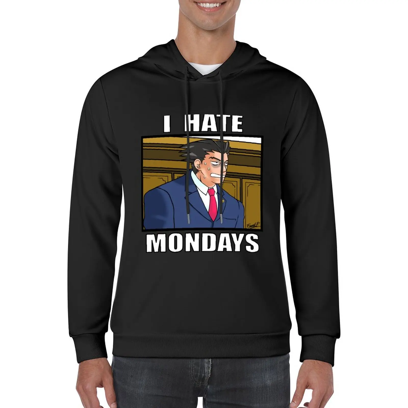 

New I HATE MONDAYS - Phoenix Wright Pullover Hoodie men's sweat-shirt set korean clothes new in hoodies & sweat-shirt