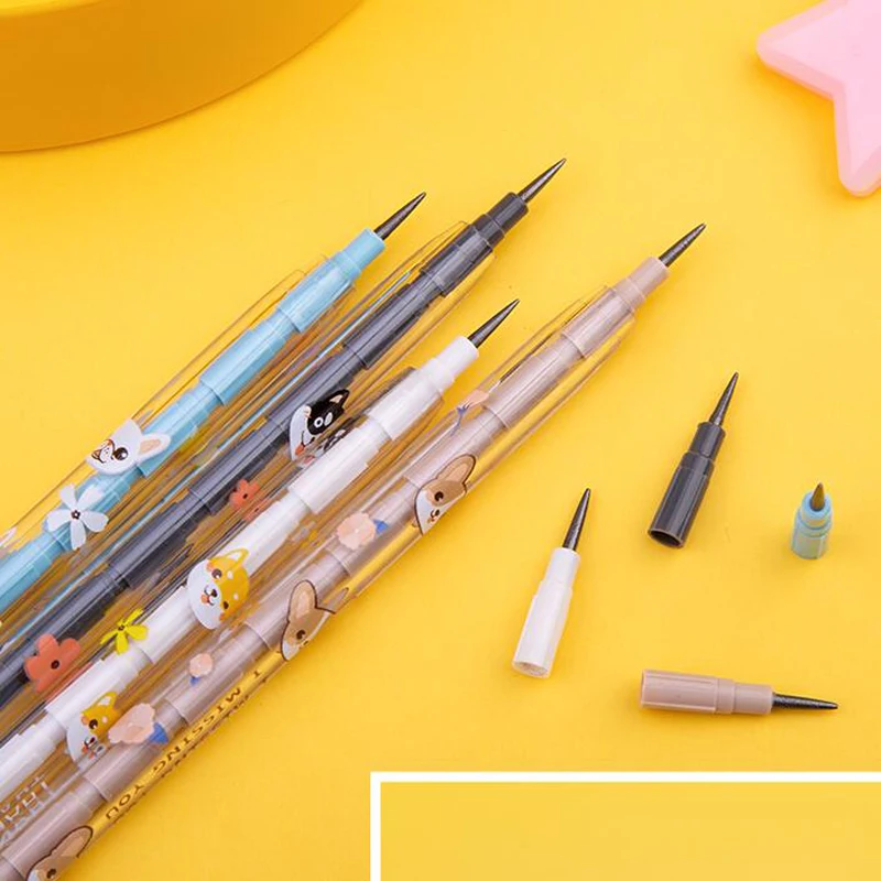 Kawaii Puppy Dogs Muti-heads Pencils With Eraser Children's Writing Constant Bullet Pencils Stationery 3