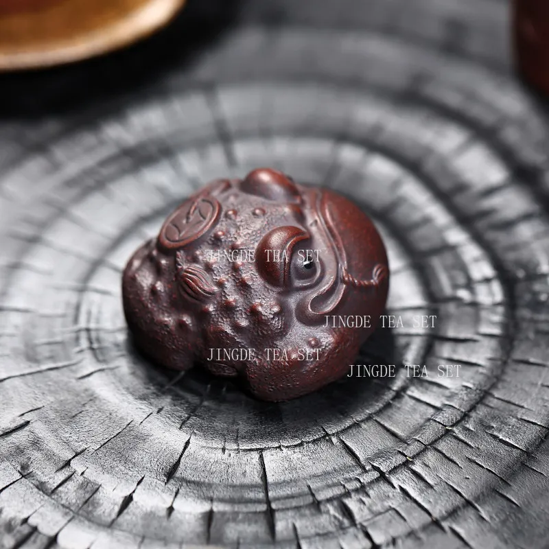 1pcs Purple Sand Toad Tea Pet Chinese Desktop Tea for Home Use Kung Fu Tea Set Accessories Cute Auspicious Divine Beast