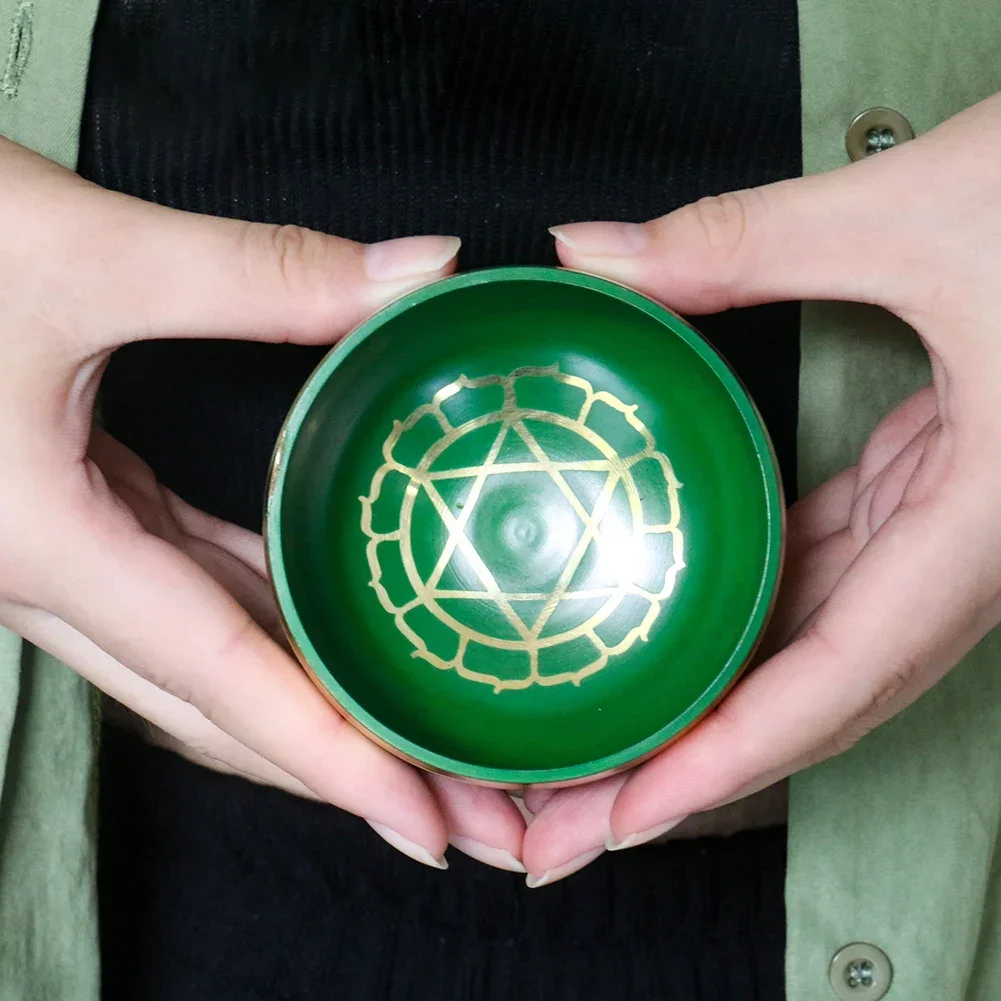 Nepal Colored Buddhist Tibetan Bowl Audio Healing Soul Relaxation Yoga Meditation Dharma Utensils 7 Chakra Copper Bowl Ornaments 3