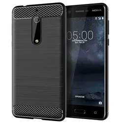 Luxury Carbon Fiber Anti-Scratch Shockproof Back Cover for Nokia 5 (Black)