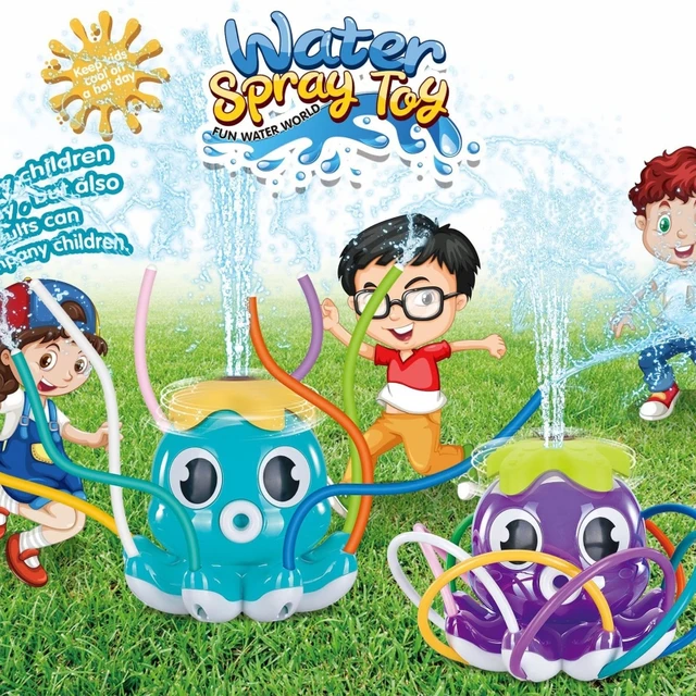 Octopus Water Spray Sprinkler Toy for Lawn Wedding Backyard Playset w/ Rotary 8 Hose Interactive Splashing Activity Toys P31B 3
