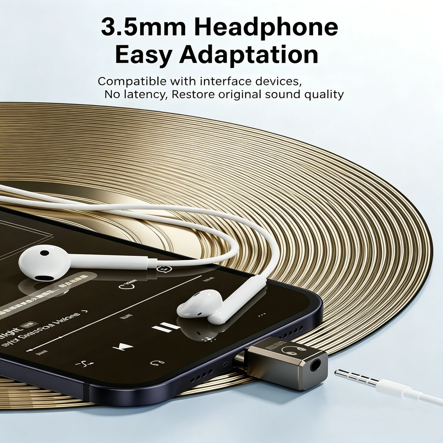 애플 아이폰용 2개 헤드폰 어댑터 3.5mm Hifi DAC Aux 오디오 잭 동글 아이폰 안드로이드/iOS/윈도우//맥 호환