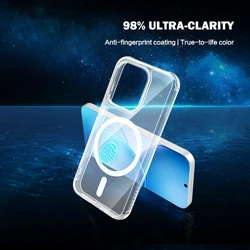Magnetic Clear Anti - Drop Hard Cover TPU+PC Phone Case for OPPO Reno16 Pro 5G (Clear)