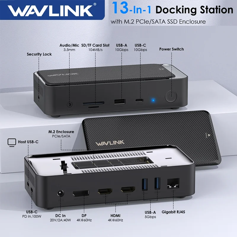 WAVLINK USB C トリプル 4K@60Hz ディスプレイ ドッキング