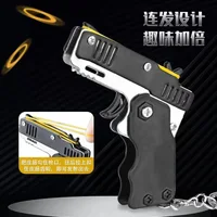 Folding Rubber Band Gun Toys Model Keychain Christmas Birthday Gifts 1