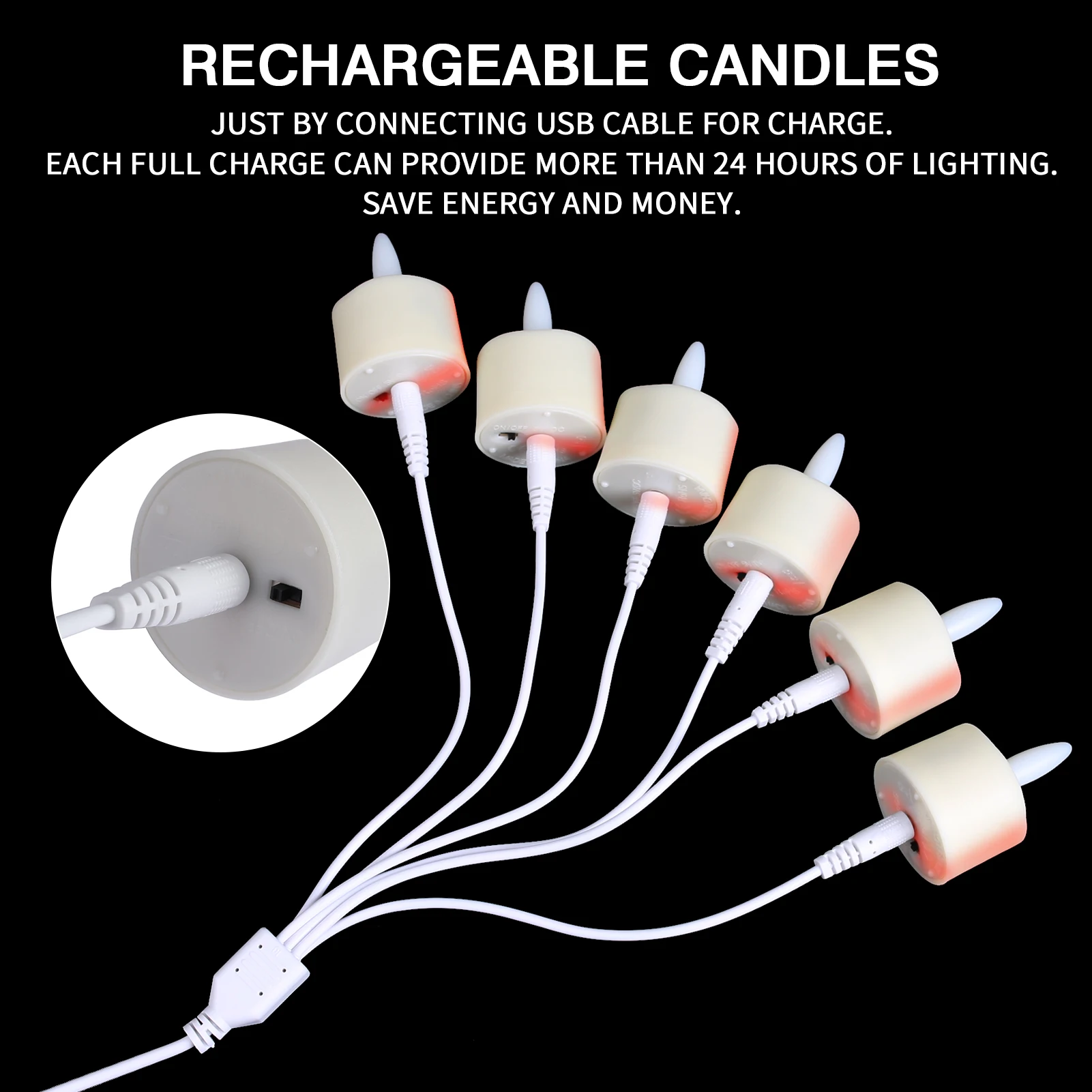 Flameless Flickering LED Candle Set with Timer and Remote Control