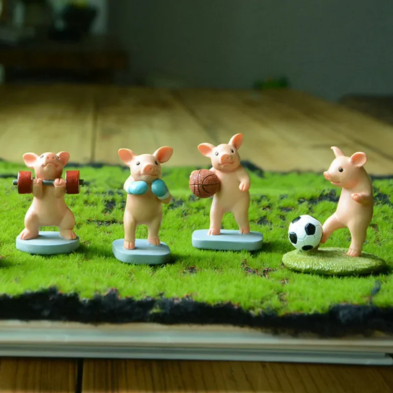 thumbnail image 2 of Figuras en miniatura de simulación creativa y divertida, adornos de cerdito, muñeco de escritorio para coche, regalo de cumpleaños para profesor, modelo de decoración de coche, 2 of 6