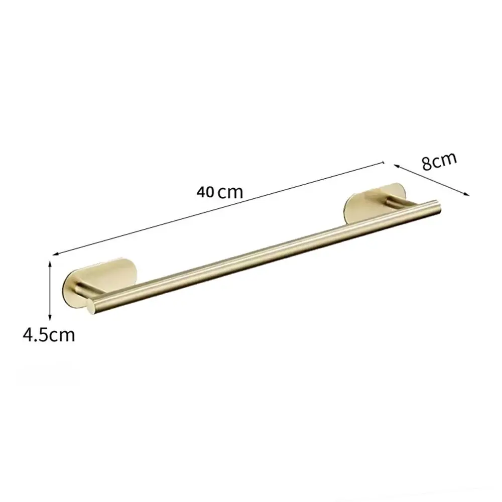 Durable Stainless Steel Towel Holder Self-adhesive No Drilling Bathroom Organizer Gold Kitchen Storage Rack Home