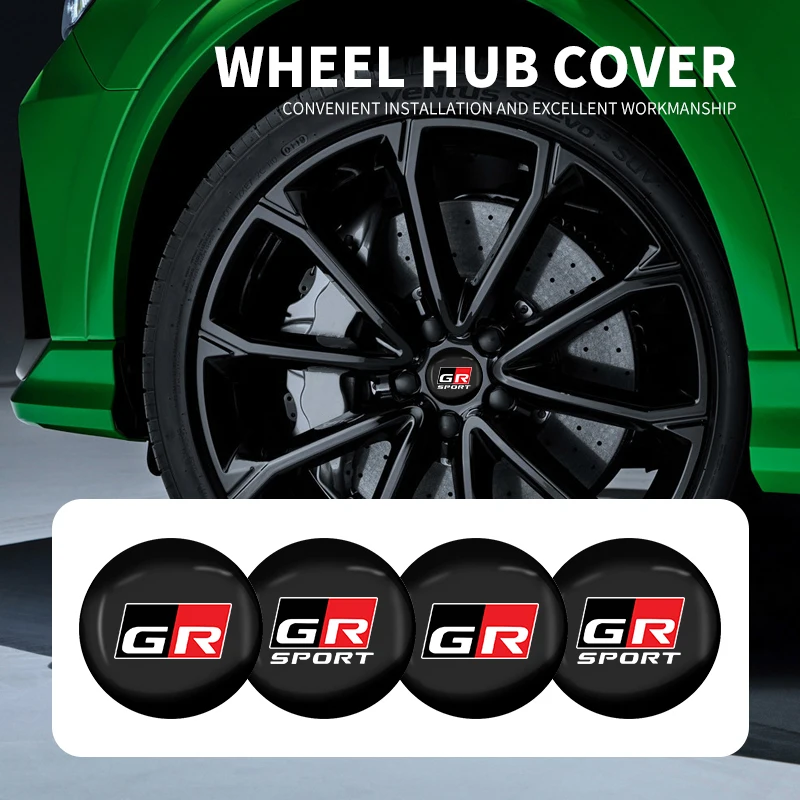 4Pcs 56Mm Car Wheel Center Cap Badge Sticker Per Toyota Gr Gazoo Racing Supra Corolla Parts Sport 86 Yaris Grmn Accessori