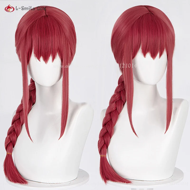 Makima Cosplay Perücke – Rote Anime Wig, Hitzebeständig, Synthetisch, Halloween 2