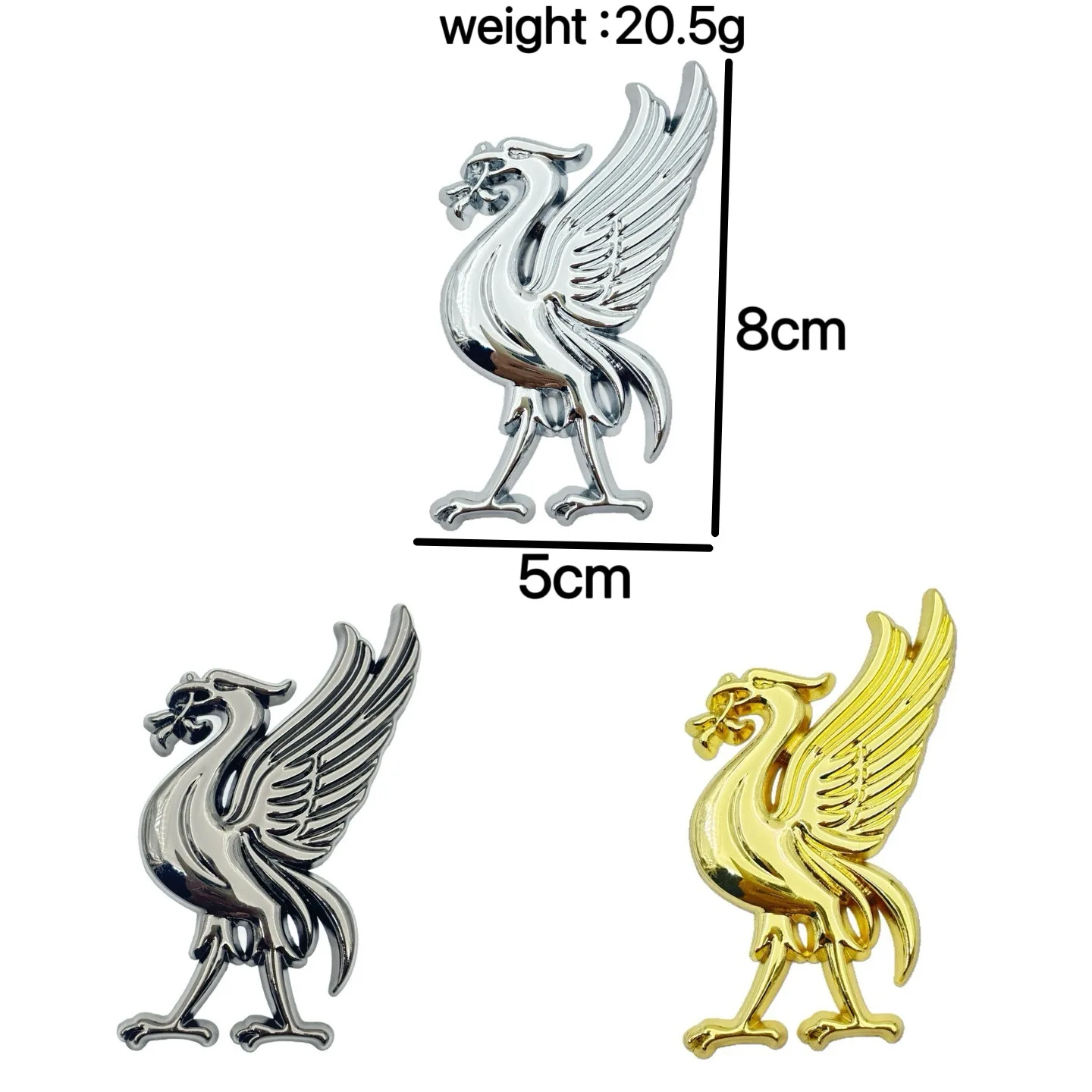 Red Army Liverpool Emblem Metal Car Sticker Phoenix Totem Personalized Modification Vehicle Badge 8x5cm Body Decal