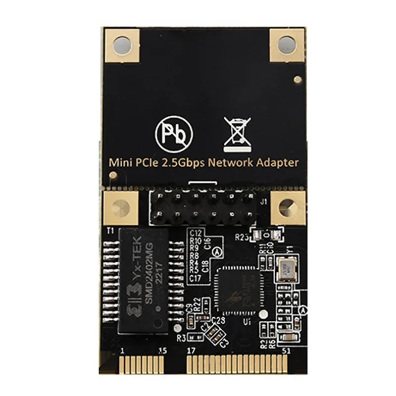 미니 Pci-e 2.5g 이더넷 카드, 데스크탑 Rj45, 2500m 단일 포트 미니 확장 카드, 노트북 데스크탑 컴퓨터용