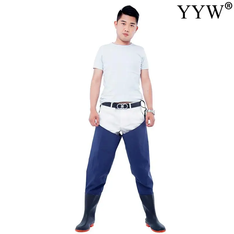 Fly Fishing Waders Fishing Boots Men Women Waterproof Fishing Waders Pants Half-Body Rain Pants With Boots Thickened Over-The-Knee Ultra-High Tube Wading Shoes