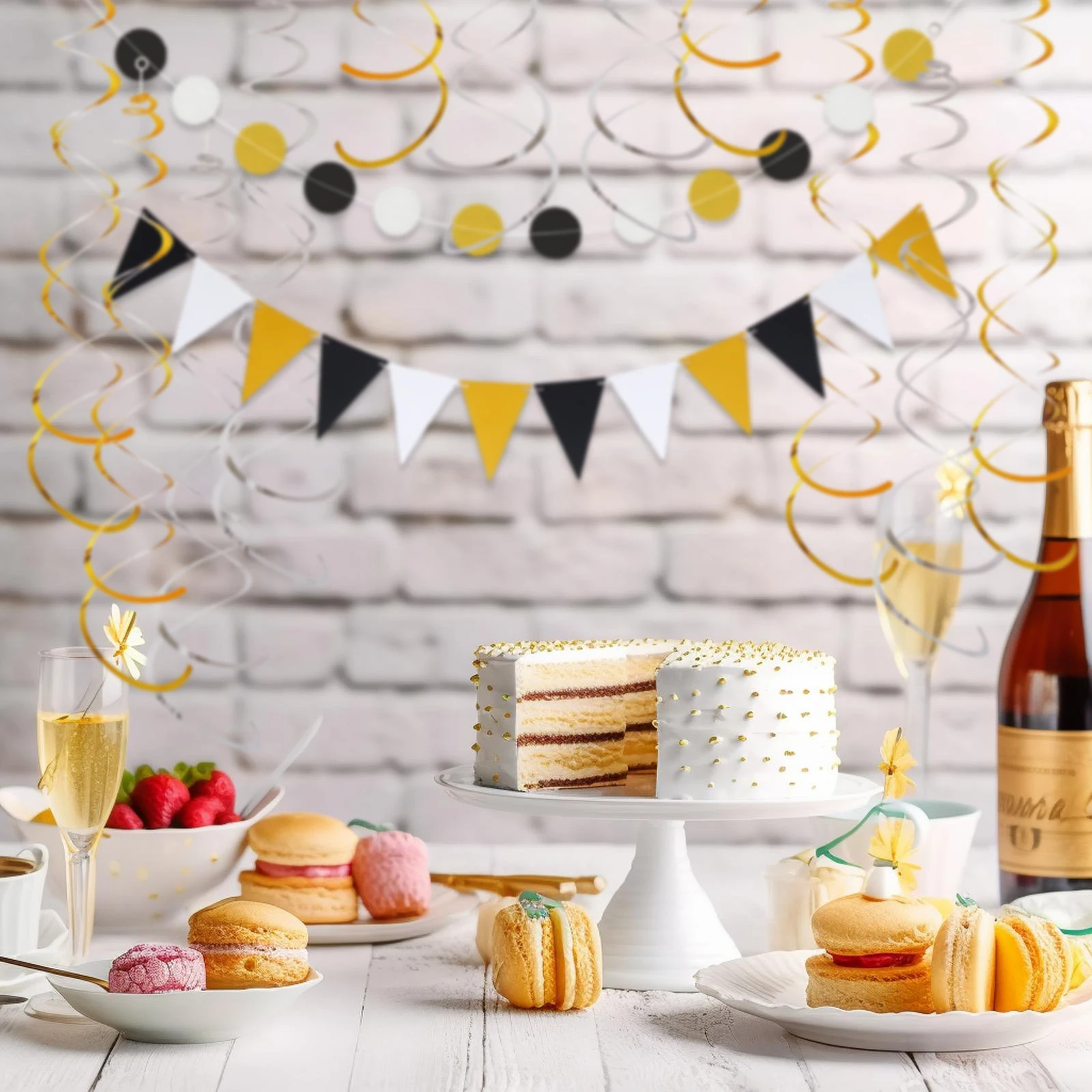 

Набор бумажных открыток для дня рождения, цвет черный/белый/золотой, 5 футов, 14 шт.