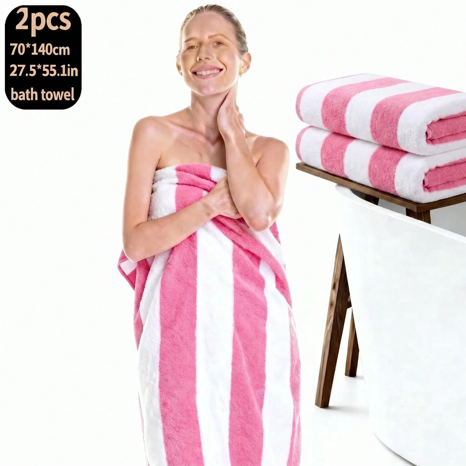 2-Piece Coral Fleece Bath Towel Set 2