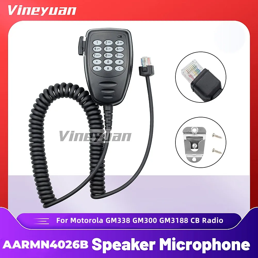 

AARMN4026B DTMF Microphone PTT MIC Speaker For Motorola GM338 GM300 GM3188 GM3688 GM950 MCX760 MCX600 MCX 760 600 760G CB Radio