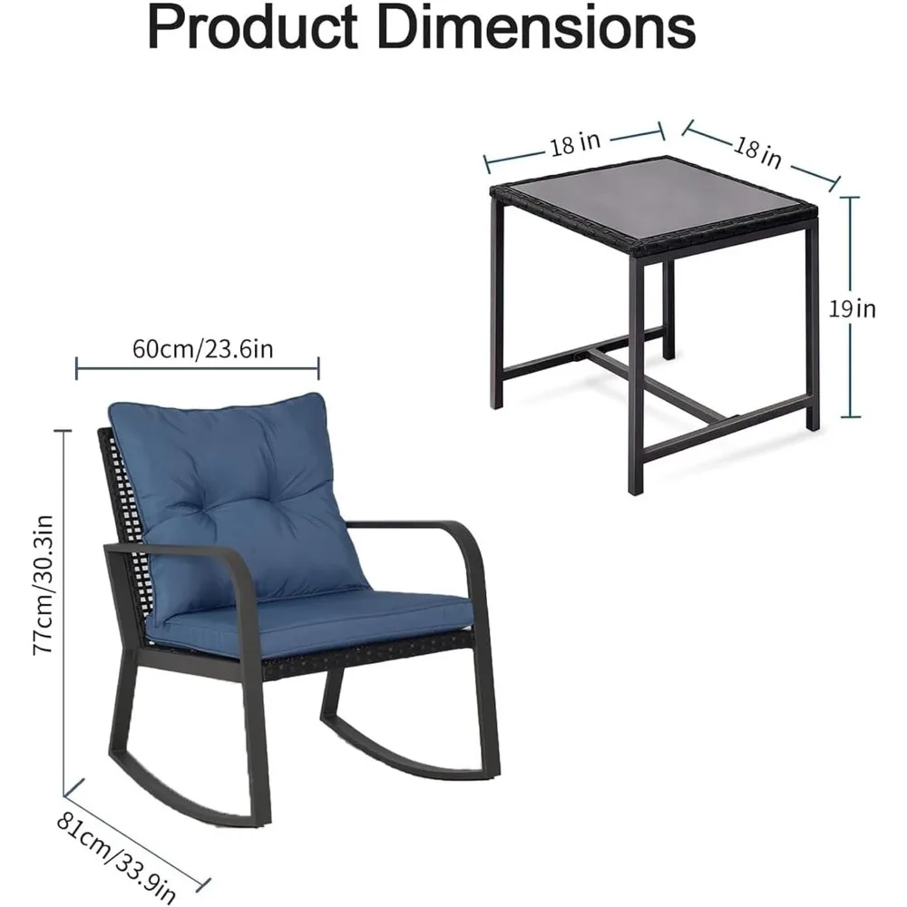 Patio Rocking Chair Outdoor Bistro Set (3PIECES)   outdoor furniture set  garden furnitures 2