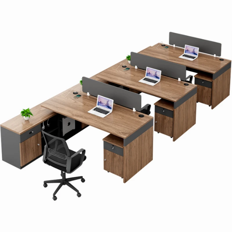 

staff office desk Office minimalist furniture staff workstation Brown