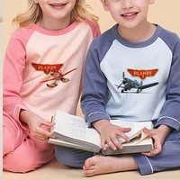 2Pcs Disney Movie Planes 100% Cotton Kids Pajamas Sets Baby Girls Boys Clothes Pijamas Childen Cartoon Long Sleeve Tshirt+Pants 1