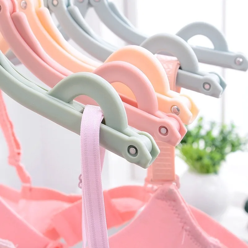 1/5pcs Folding Coat Hanger Colorful Plastic Coat Hanger Travel Backpack Saving Space Bedroom Cabinet Non-slip Coat Hanger 4