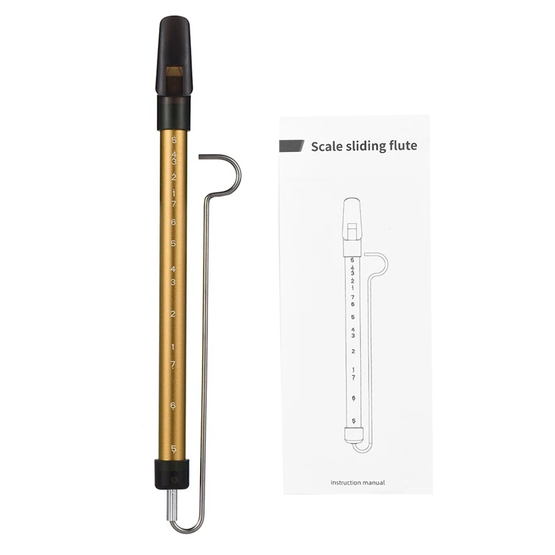 NALFI-Metal Slide Whistle Scale Sliding Flute With Steel Sliding Rod Musical Instrument Toy For Children Flute