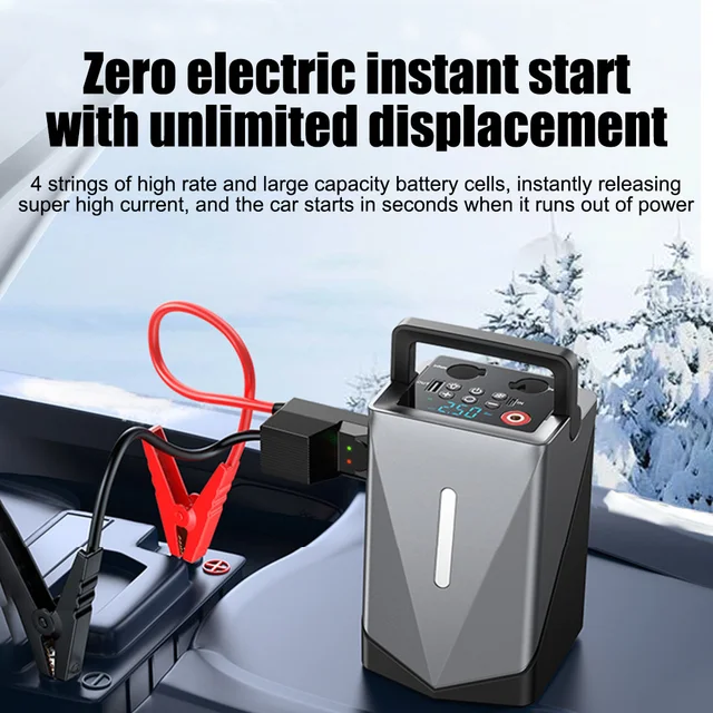 Portable Jump Starter with Air Compressor, 6-in-1 Car Battery Jump Starter with 150PSI Tire Inflator, 2000A Jumper Starter Kit 5