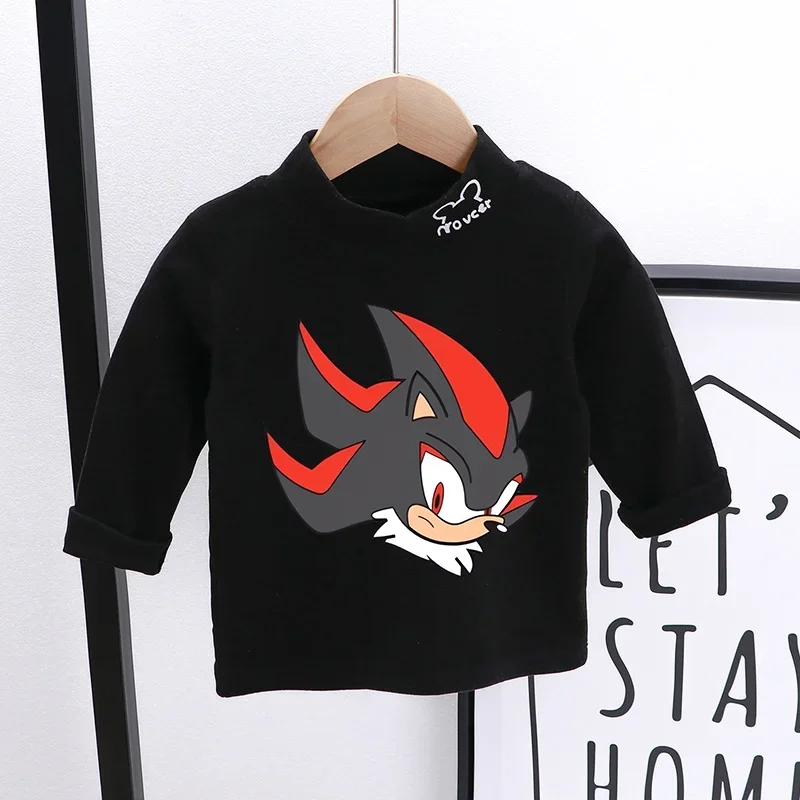 thumbnail image 1 of Camisetas largas para niñas de Sonics, ropa para niños, abrigo base, sudadera de dibujos animados para primavera y otoño, ropa para el hogar, tops, ropa para bebés, regalos de cumpleaños, 1 of 5