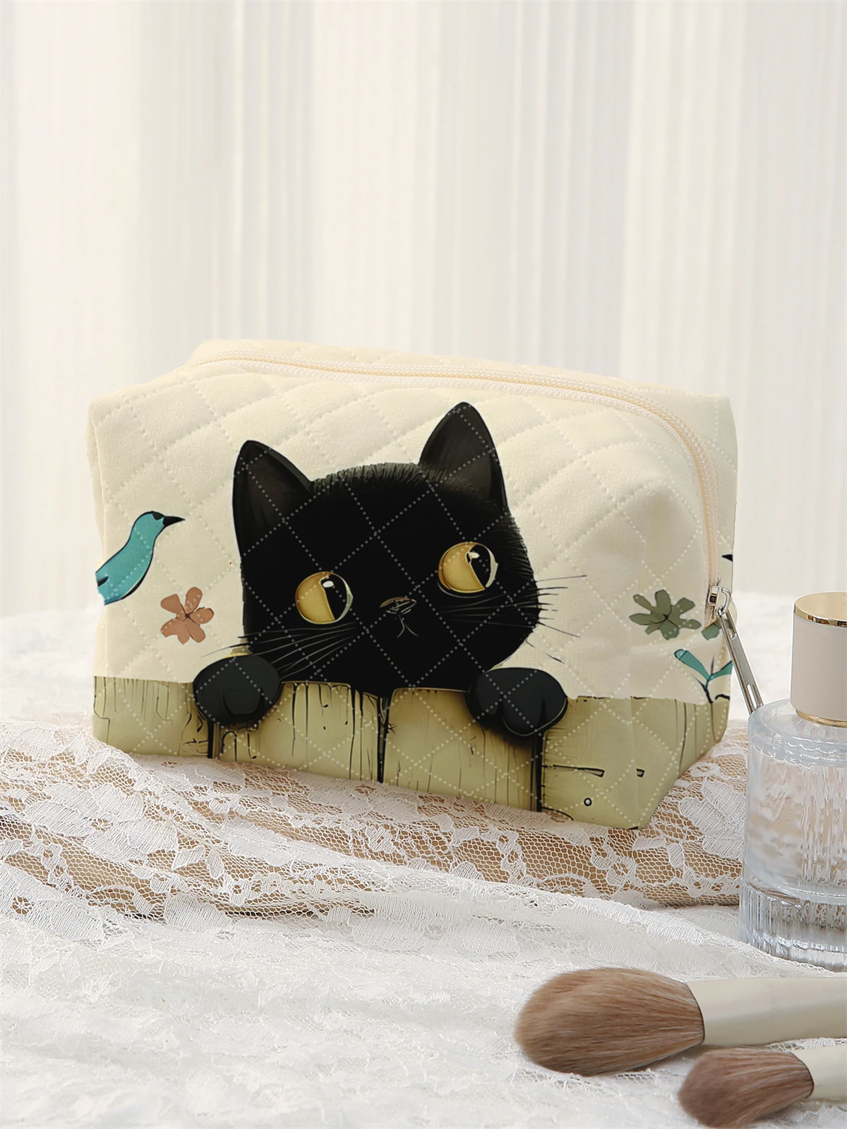 1 Set Portable Makeup Bag, Large Capacity Design, Easily Accommodate Your Cosmetics, Lightweight And Portable For Storing Cosmet