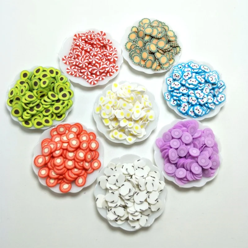 100g Polymer Clay Sprinkles for Crafts Hot Clay Fruit Avocado Cloud