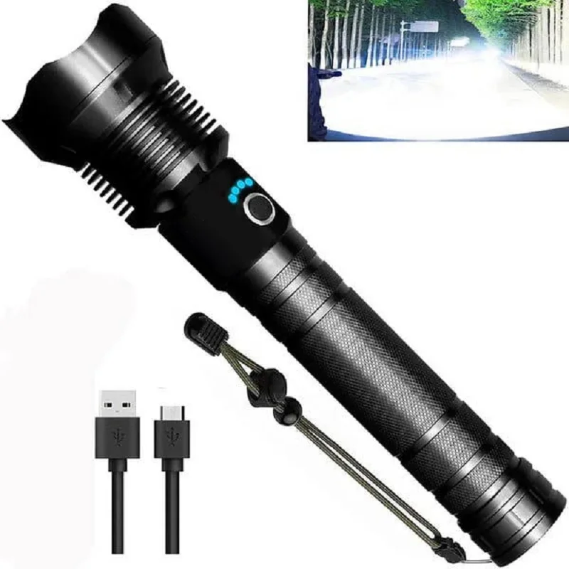

Super Bright LED Flashlight High Lumens XH-P50 IPX4 Waterproof USB Flashlight Rechargeable Powerful Flash Light Led Torch