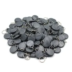100pcs Waterproof RFID Keyfob Access Control Smart ID Keychain (Gray)