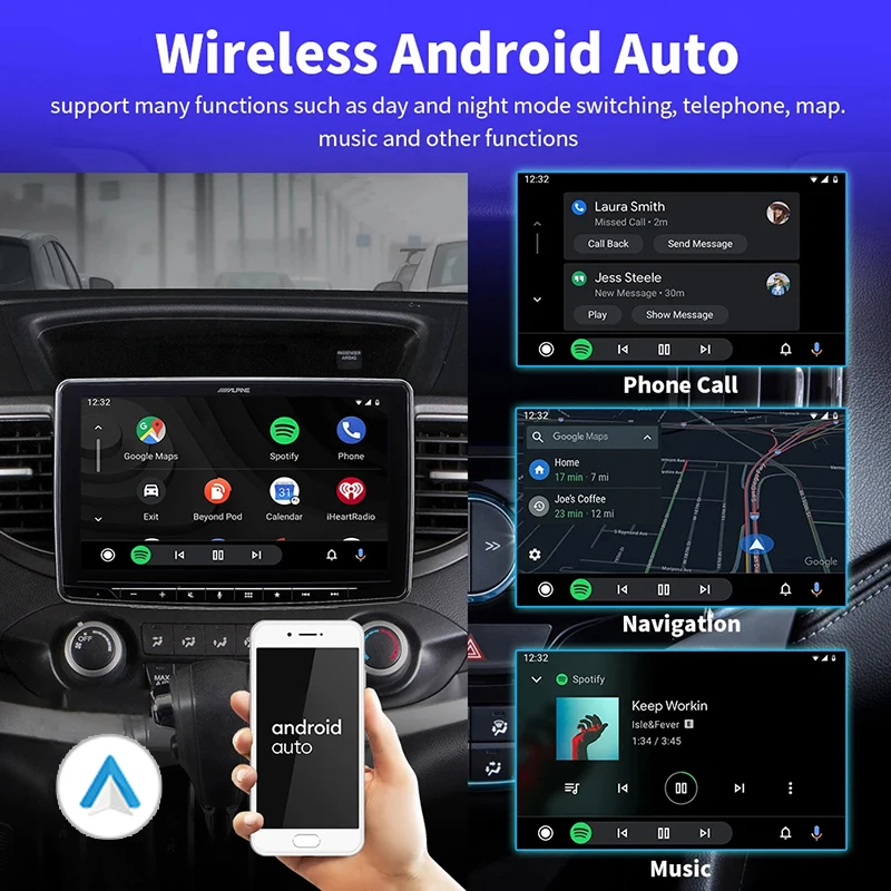 Wired to Wireless CarPlay Box Smart Dongle 2in1 Wireless Android Auto Adapter Plug and Play Fast Connect Compatible with 99% of