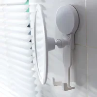 กระจกอาบน้ำแบบไม่มีฝ้าสำหรับโกนหนวดพร้อมที่ยึดมีดโกนแบบดูดและอุปกรณ์เสริมกระจกแขวนในห้องน้ำขนาดเล็กแบบหมุนได้ 6