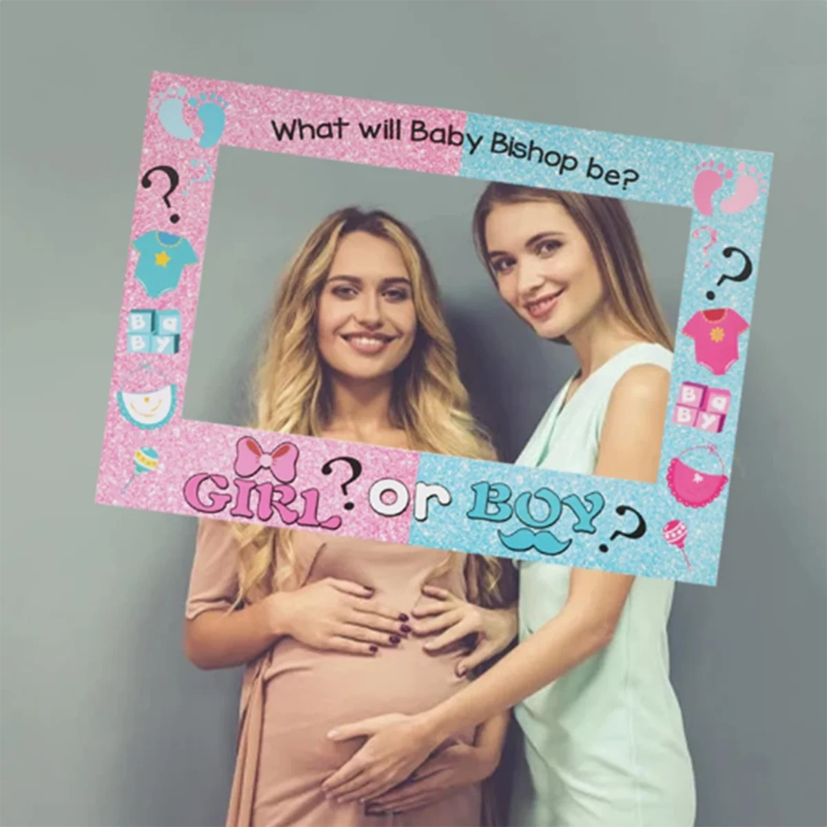 1set Creative Boy or Girl Handheld Photo Props Home Gatherings Baby Shower Shooting Decoration Funny Birthday Party DIY Shooting