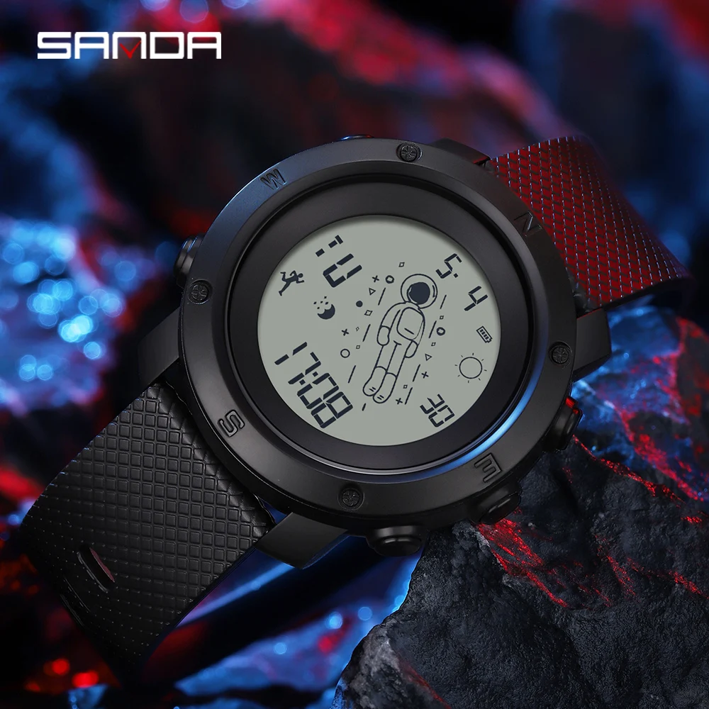 SANDA Brand New Men Digital Wrist Watches Sports LED Alarm Clock 50M Waterproof Timer Women Electronic Watch Relogio Masculino lcd digital alarm clock timer large time manual countdown for cooking shower study stopwatch kitchen magnetic electronic clock