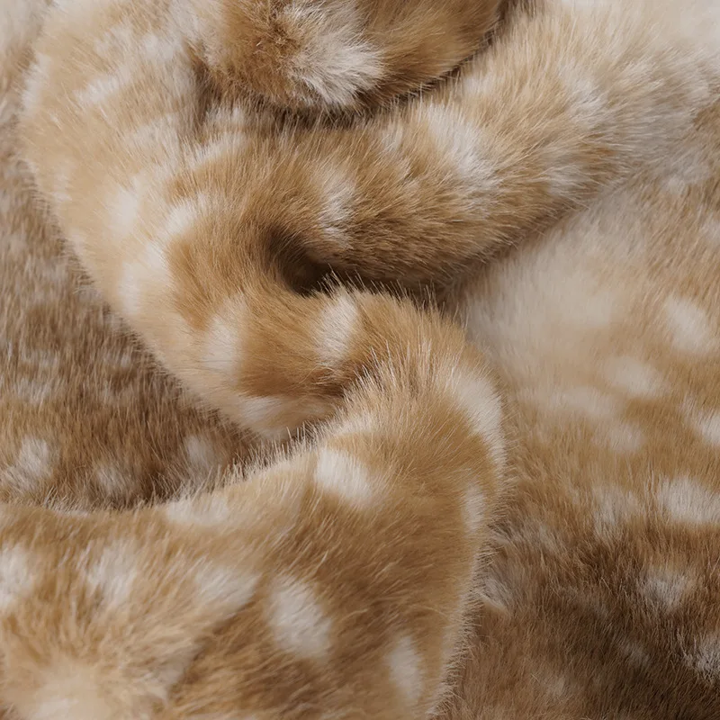 2025 Fall Winter Deer Pattern Print Furry Shorts Women Fashion Low Waist Faux Fur Night Clubwear Casual Streetwear Bottoms 6