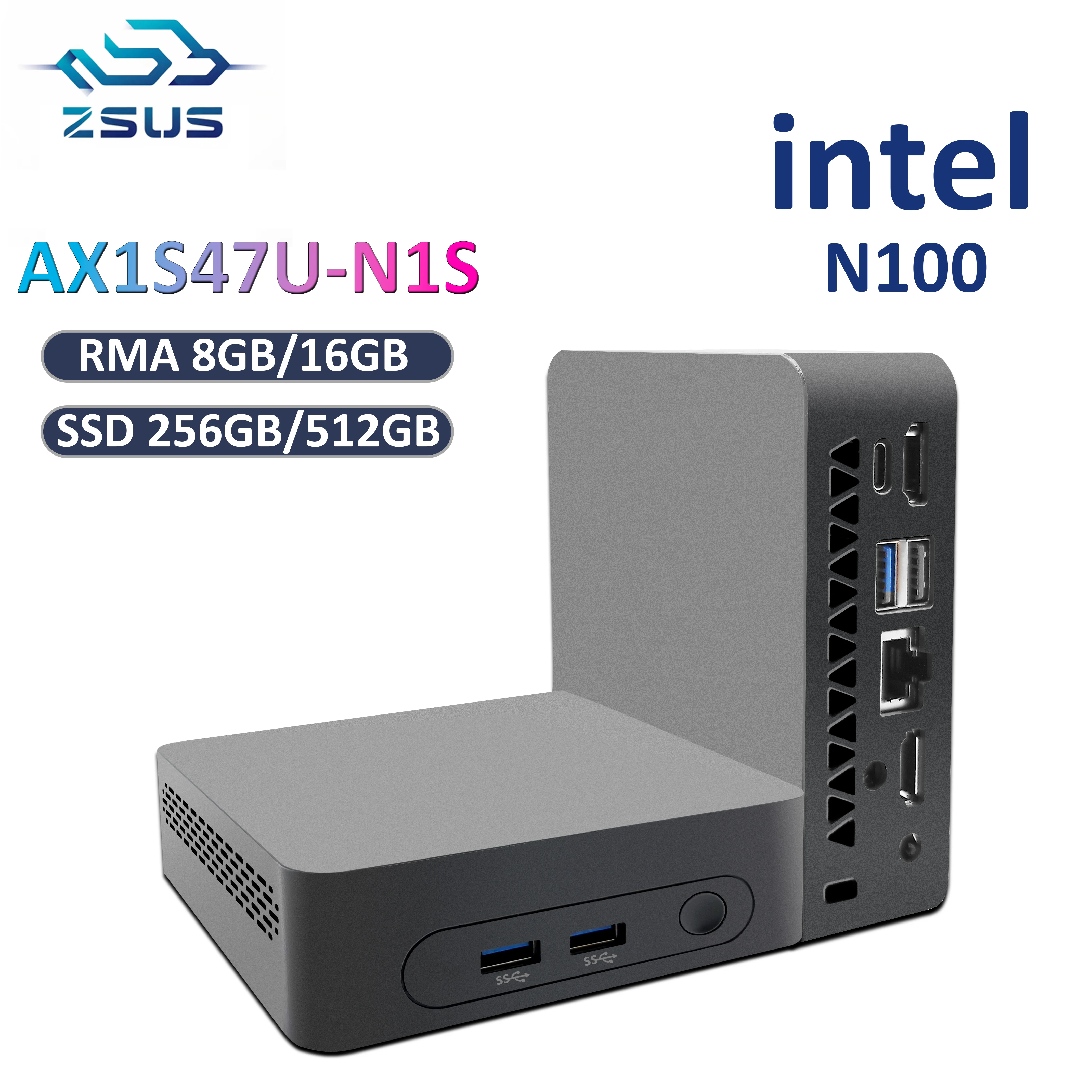 ZSUS N100 Mini PC Intel Celeron Desktop Gaming Computer 8GB 16GB 256GB 512GB DDR4 USB3.0 WIFI5 BT4.2