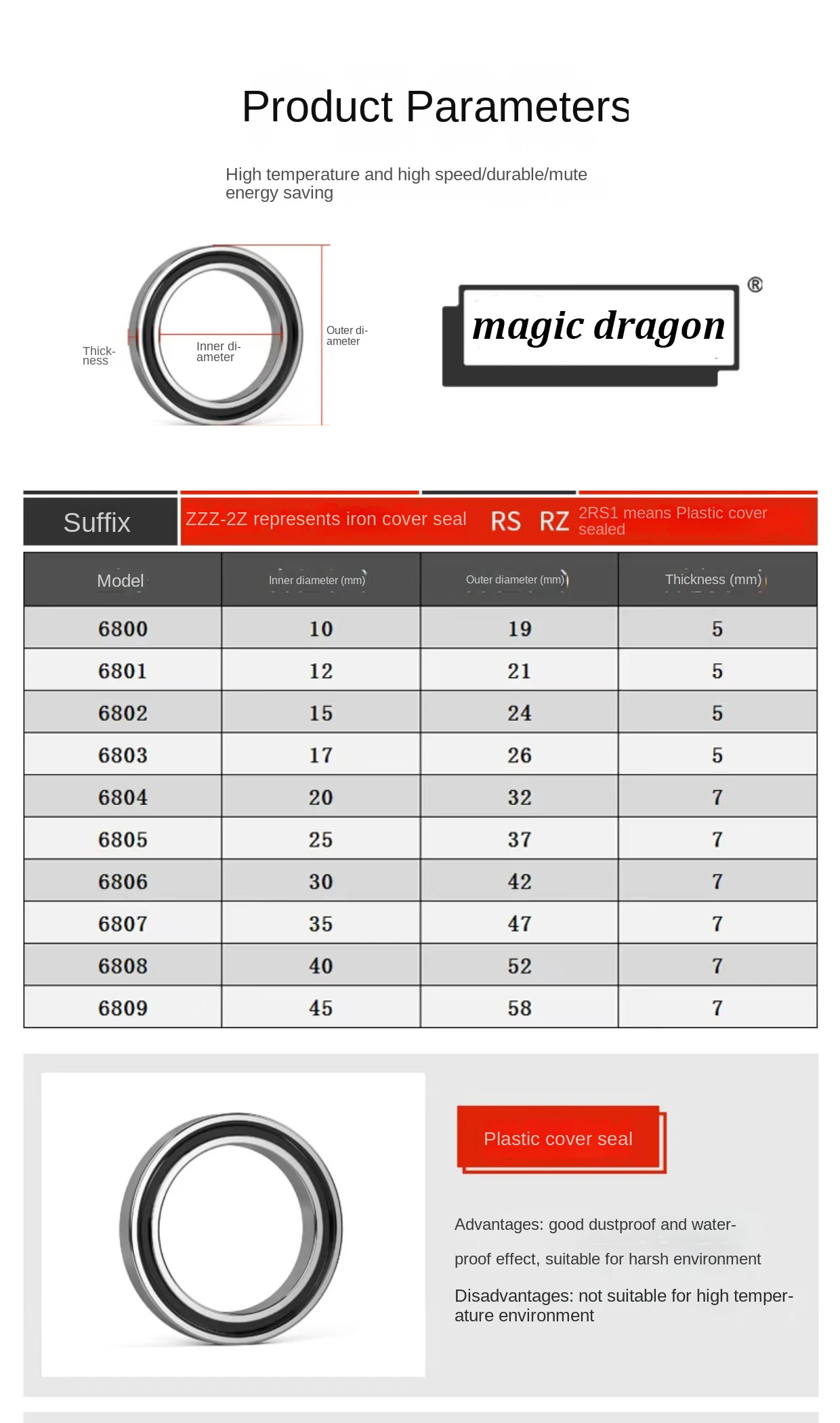2rs rolamento 25*37*7 30*42*7mm ABEC-5 métrica seção