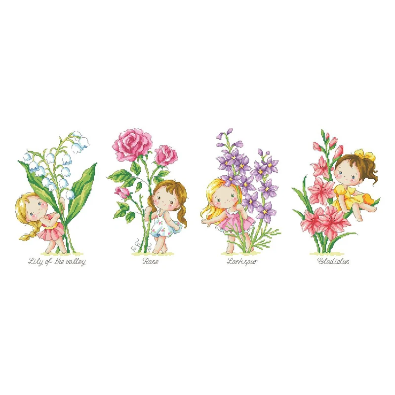 Jumping jack Nauw Laboratorium Amishop Gold Collection Telpatroon Geboorte Bloem Kan Juni Juli Augustus  Lily Rose Vier Meisjes En Bloemen Zo g144 - AliExpress Huis & Tuin