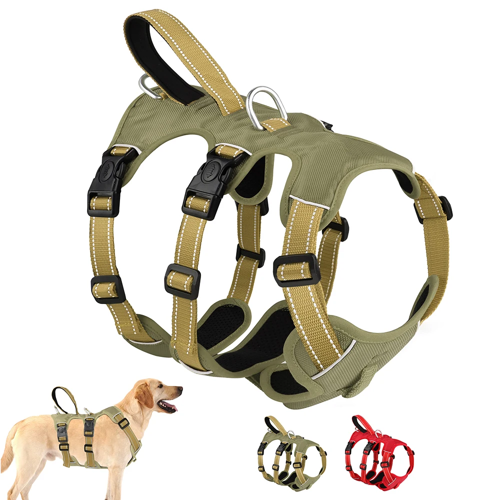 WaterproofDogHarnessSafeBucklePaddedReflectiveNylonDogsVest