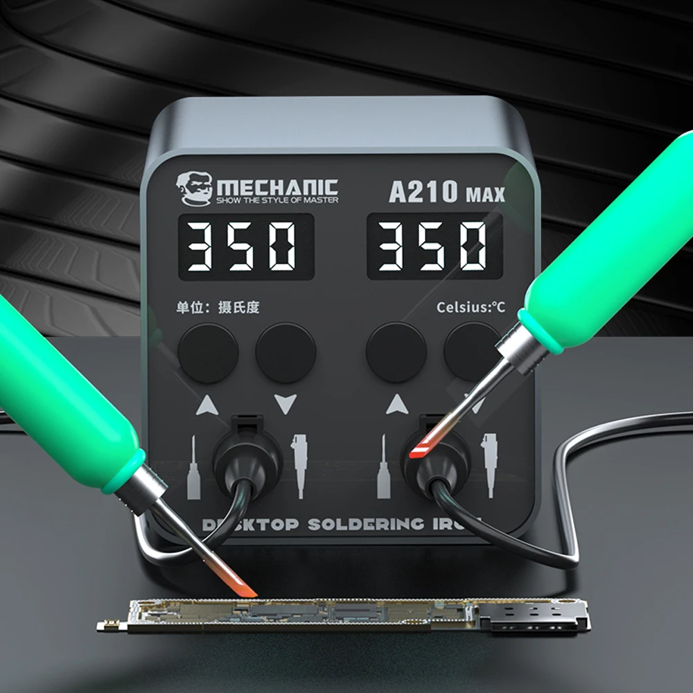 Mechanic A210 Max Dual-station Constant Temperature Desktop Soldering Station C210 Handel Short Circuit Protection Welding Tools 5