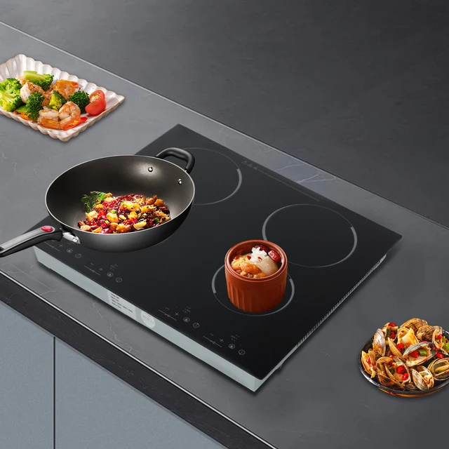 Table de cuisson électrique en céramique 4 feux encastrable infrarouge avec commande tactile en verre microcristallin 6000W pour cuisine domestique 1