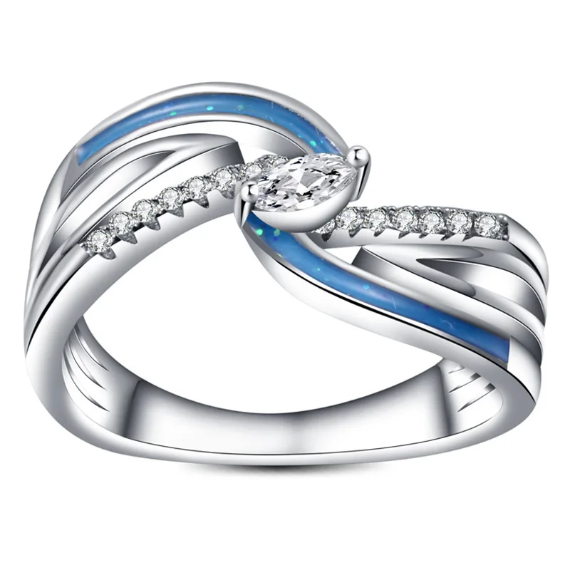 Creativo Twisted Diamond Aubao Oil Drop Hand Decoration Copper Micro Set Zircone Ring