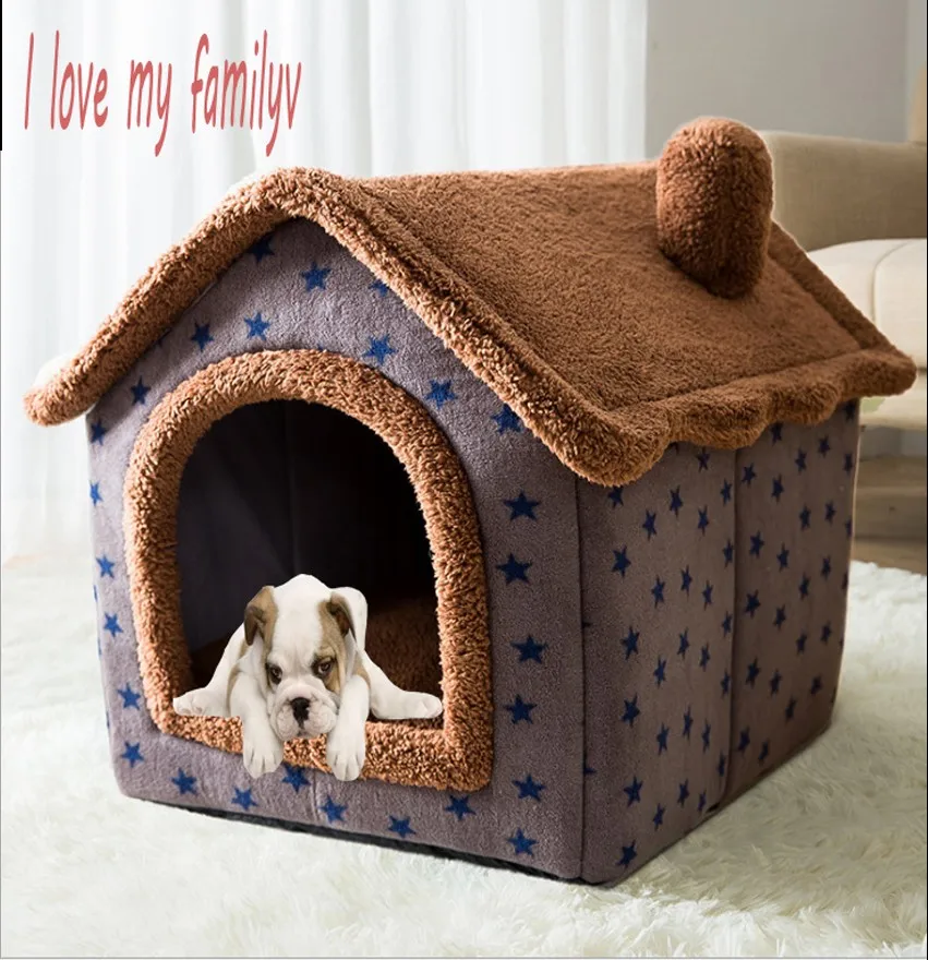 Cat Bed Bedroom Warm Cave Doghouse And Removable Cushions Soft Indoor Enclosed House Doghouse Cat Sofa Kitten Pet Supplies