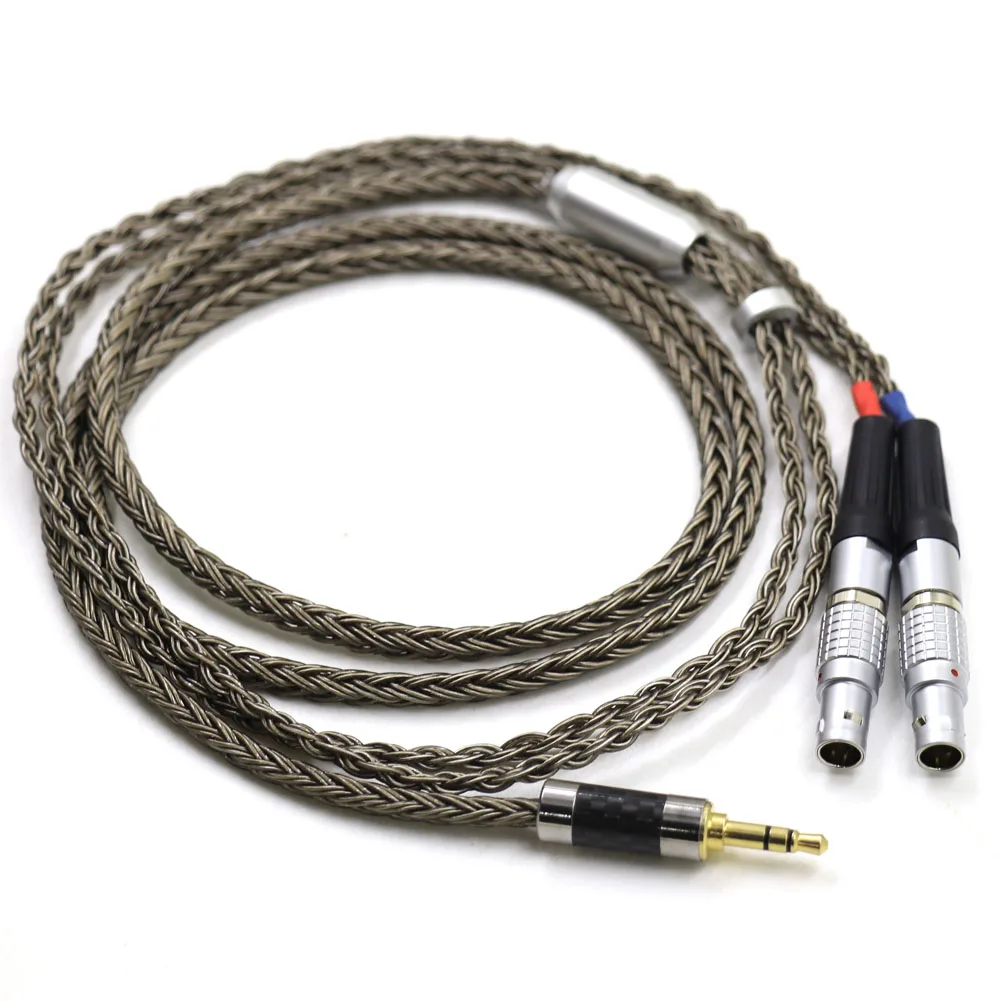 Gun-Color 16 Core Single Crystal Silver For Focal Utopia Elear 4Pin Xlr 2.5Mm 4.4Mm Balance Headphone Upgrade Cable