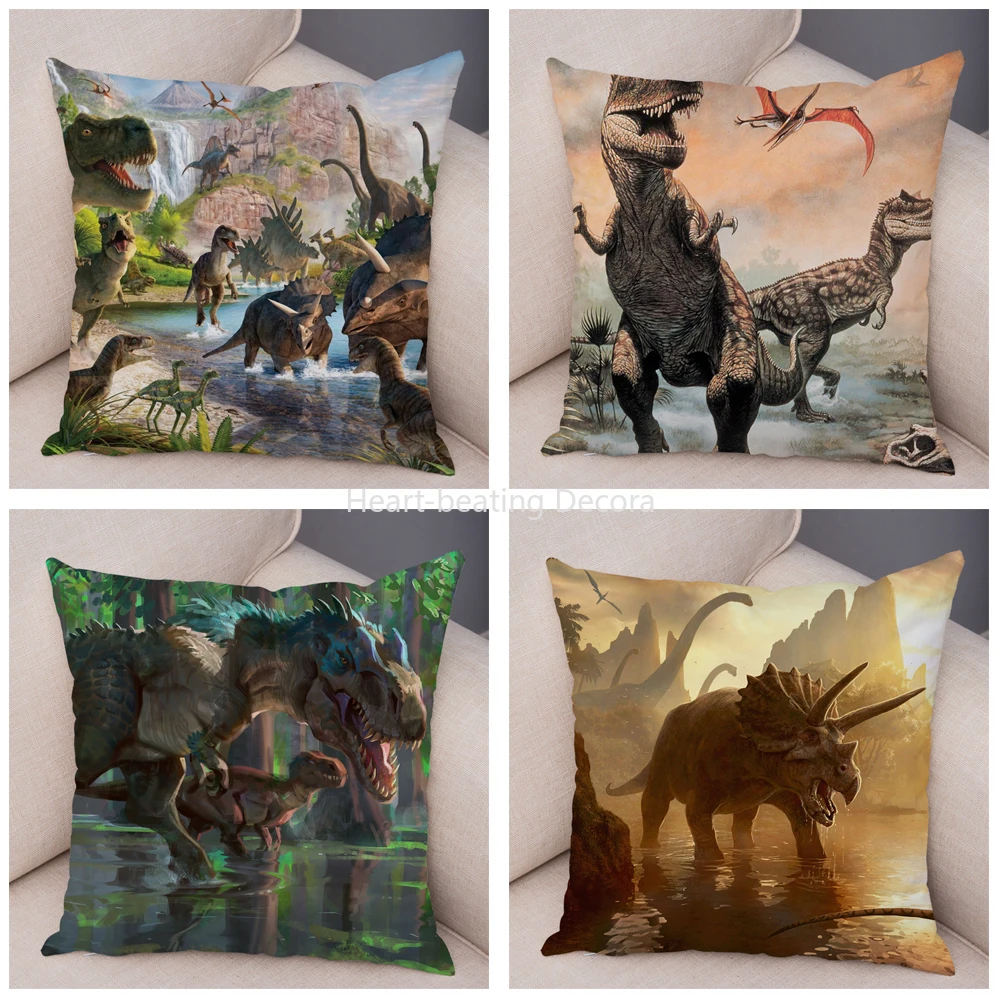 

Car Sofa Home Pillowcase Jurassic Dinosaur Cushion Cover Decorative Wildlife Print Pillowcase pillow covers decorative