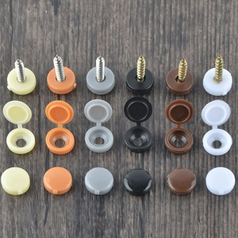 30-200Pcs Cover Fold Snap Protective Cap Hinged Plastic Screw Cap Button for Car Furniture Decorative Nuts Cover Bolts Hardware